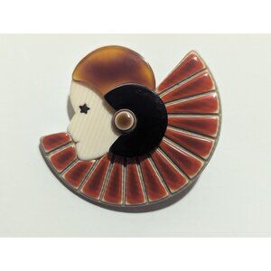 Lea Stein Paris Art Deco Brooch